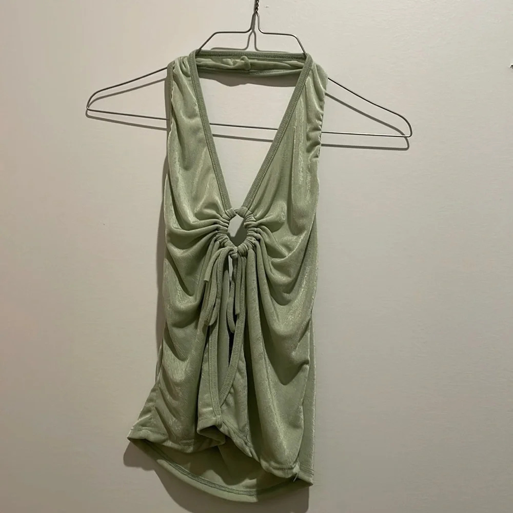 21 Saints Mint Green Halter Neck Top